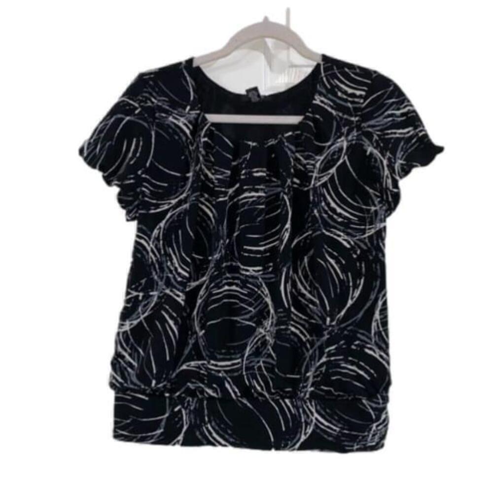 Women's Alfani Petite Black and White Blouse Size PM